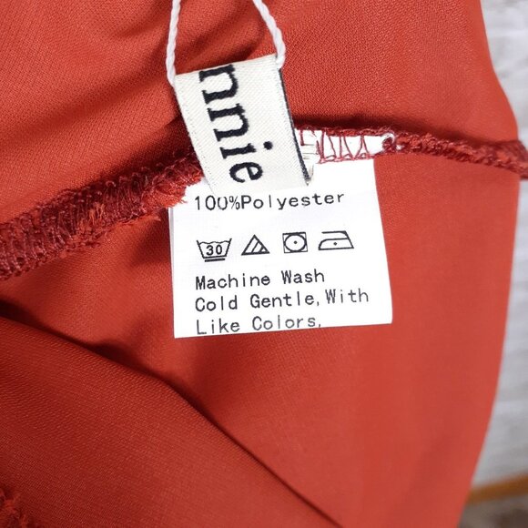 Cinnie Womens Dress S Plunge Tie Back Burnt Orange 161 - Picture 4 of 4